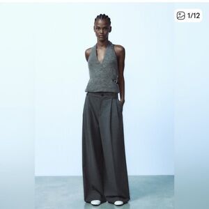 Zara Charcoal V-Neck Sweater